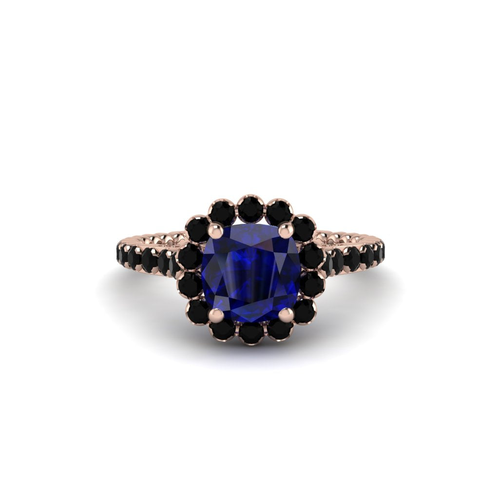 Modern Sapphire Cushion Cut Engagement Ring - Uma No. 44