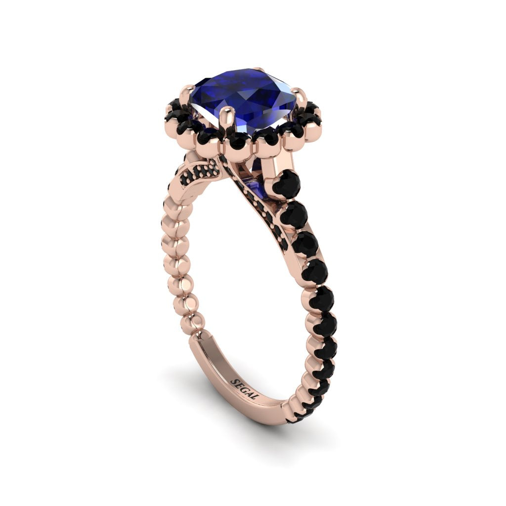Modern Sapphire Cushion Cut Engagement Ring - Uma No. 44