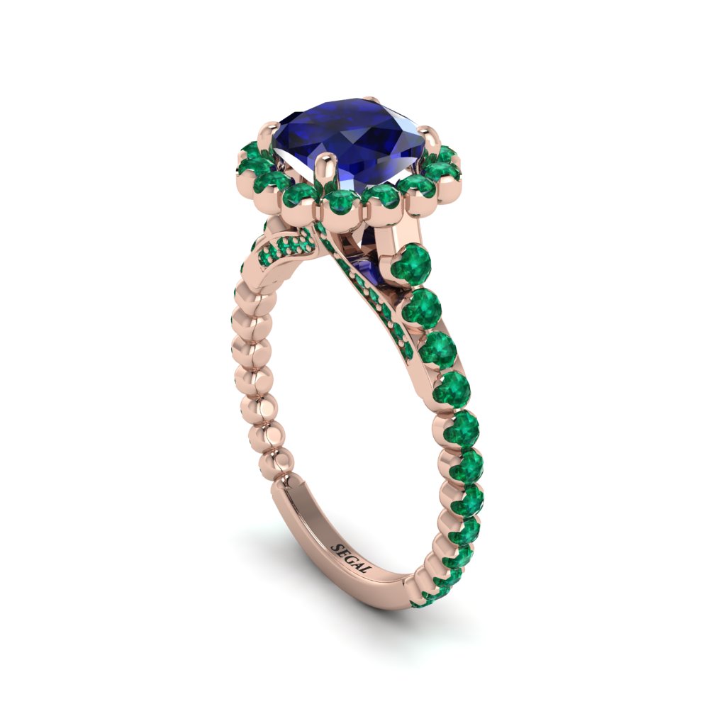 Modern Sapphire Cushion Cut Engagement Ring - Uma No. 29