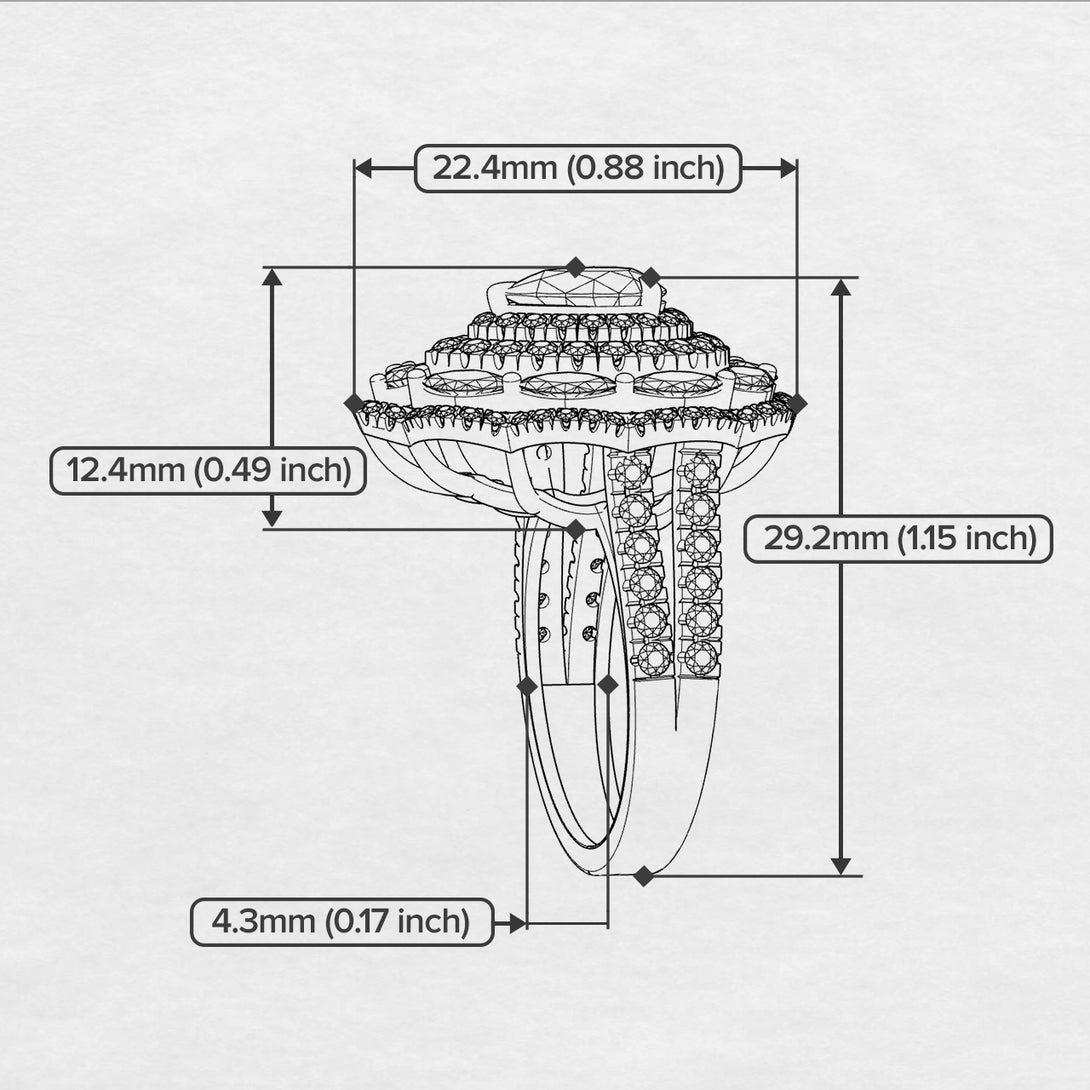 Ruby Multi Halo Pear Center Engagement Ring - Moira No. 53