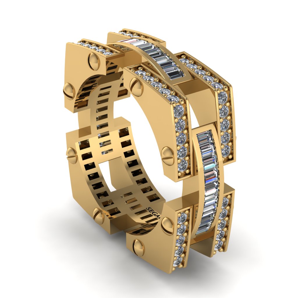Diamond Monarch Baguette Gold Men's Ring - Micah No. 1