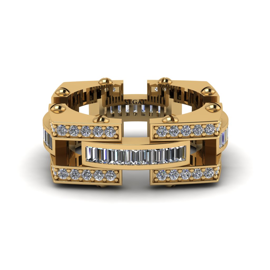 Diamond Monarch Baguette Gold Men's Ring - Micah No. 1