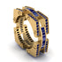 Sapphire Monarch Baguette Gold Men's Ring - Micah No. 13