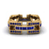 Sapphire Monarch Baguette Gold Men's Ring - Micah No. 13