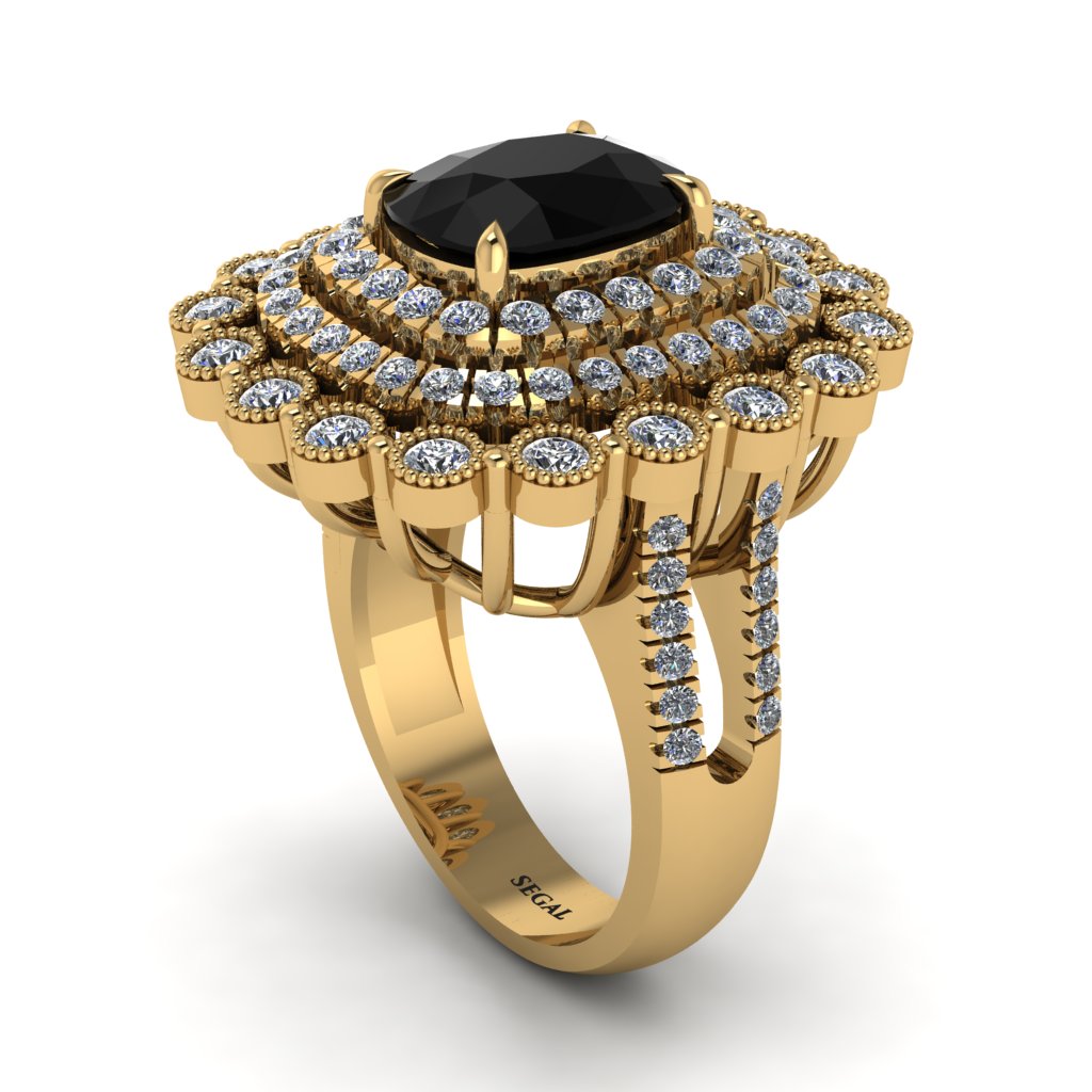 Diamond Multi Halo Oval Engagement Ring - Caitlin No. 7