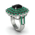 Emerald Multi Halo Oval Engagement Ring - Caitlin No. 24 image 2
