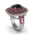 Ruby Multi Halo Oval Engagement Ring - Caitlin No. 54