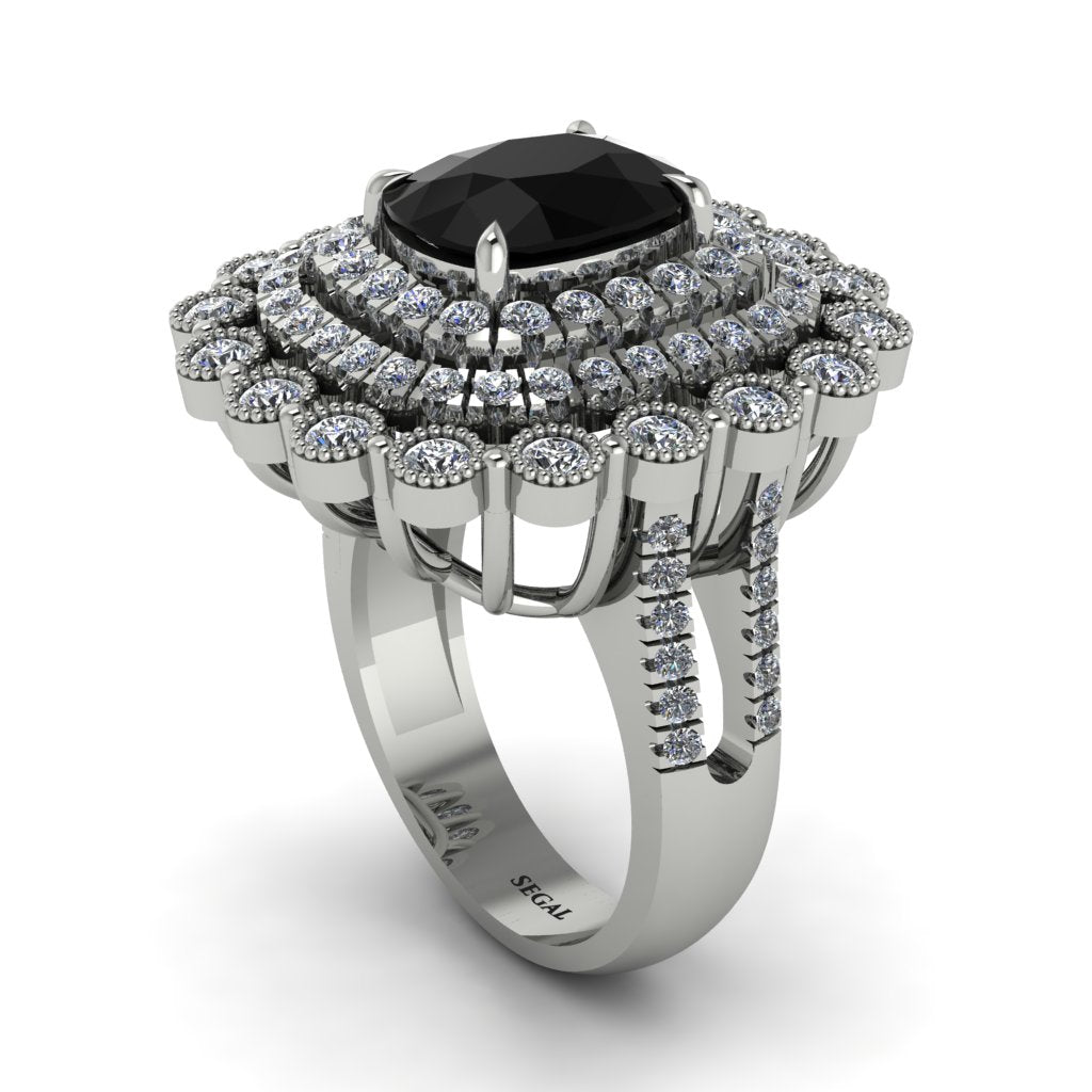 Diamond Multi Halo Oval Engagement Ring - Caitlin No. 9
