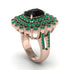 Emerald Multi Halo Oval Engagement Ring - Caitlin No. 23 image 2