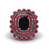 Ruby Multi Halo Oval Engagement Ring - Caitlin No. 54