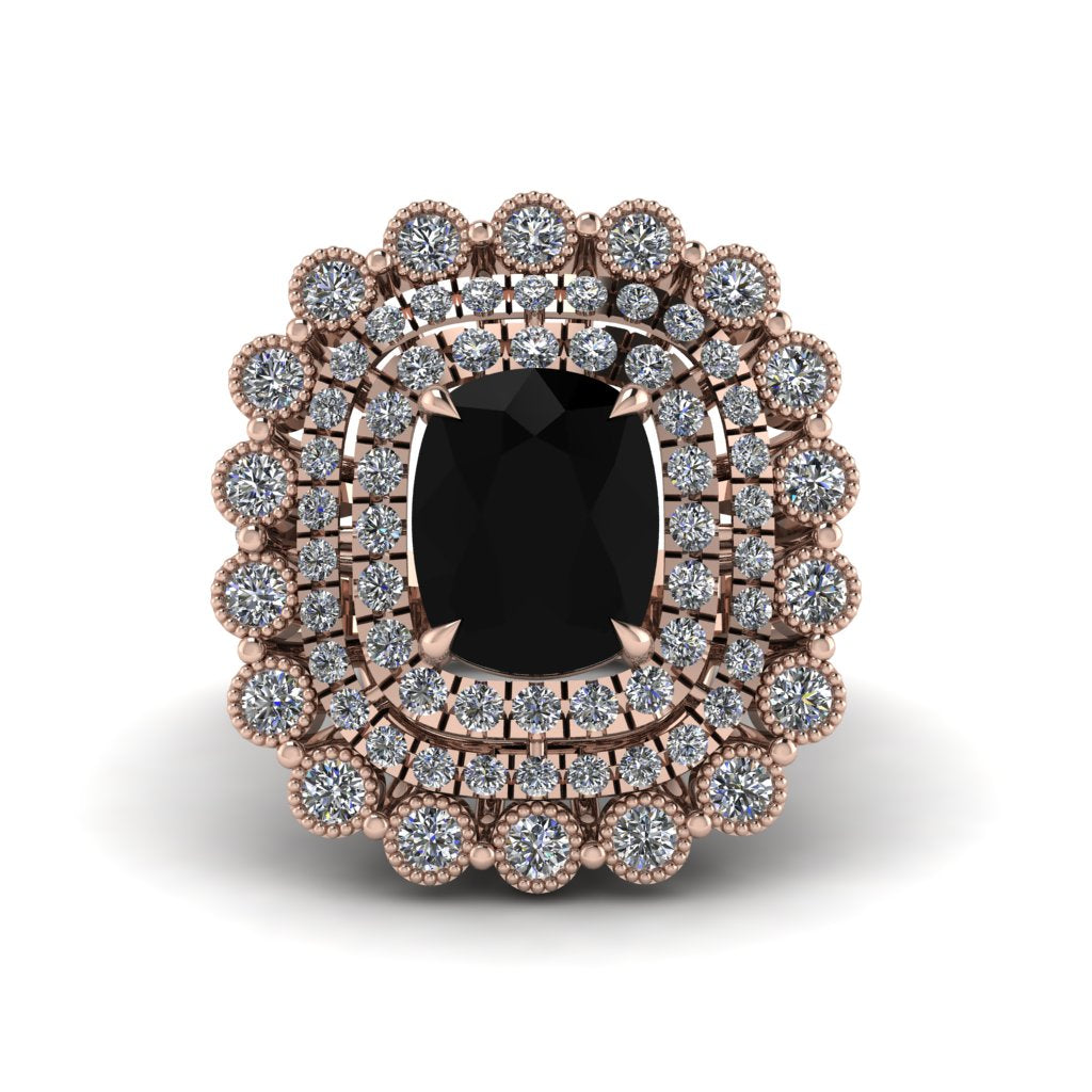 Diamond Multi Halo Oval Engagement Ring - Caitlin No. 8