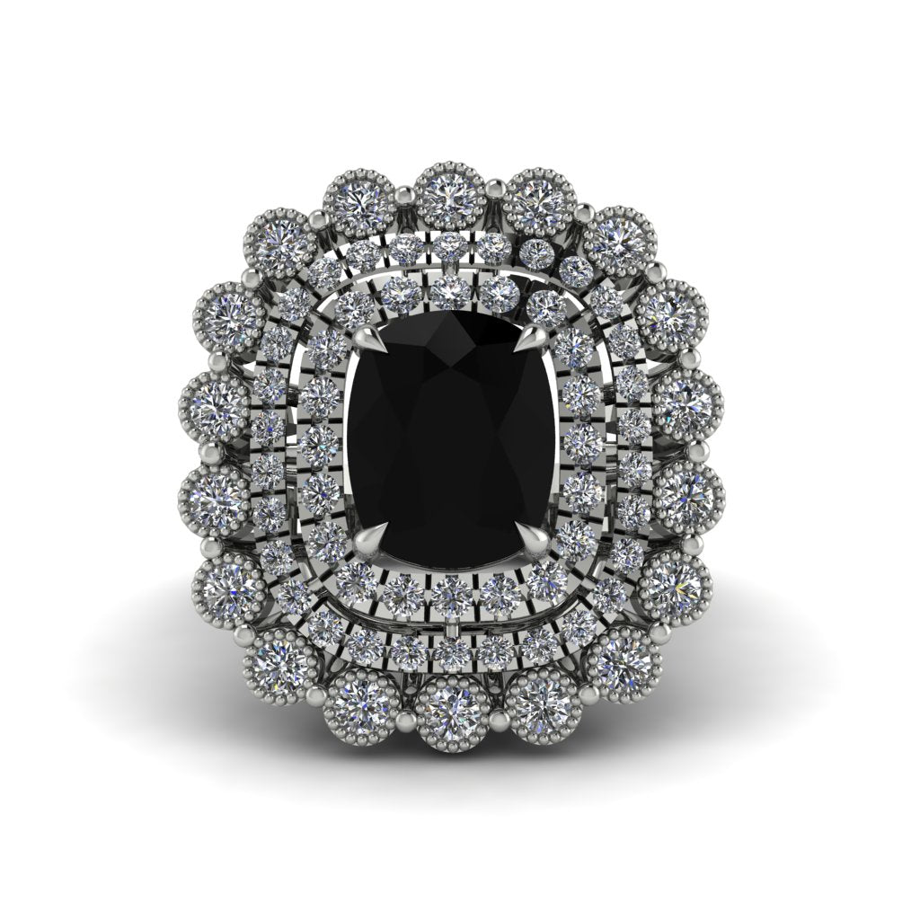 Diamond Multi Halo Oval Engagement Ring - Caitlin No. 9