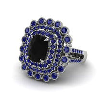 Sapphire Multi Halo Oval Engagement Ring - Caitlin No. 69 image 1