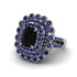 Sapphire Multi Halo Oval Engagement Ring - Caitlin No. 69