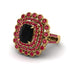 Ruby Multi Halo Oval Engagement Ring - Caitlin No. 52