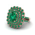 Emerald Multi Halo Oval Engagement Ring - Caitlin No. 20 image 1