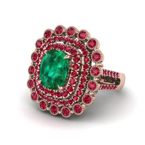Ruby Multi Halo Oval Engagement Ring - Caitlin No. 50 image 1