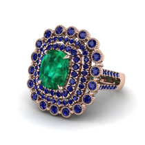 Sapphire Multi Halo Oval Engagement Ring - Caitlin No. 65 image 1