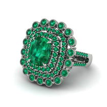 Emerald Multi Halo Oval Engagement Ring - Caitlin No. 21 image 1