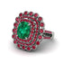 Ruby Multi Halo Oval Engagement Ring - Caitlin No. 51 image 1