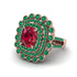 Emerald Multi Halo Oval Engagement Ring - Caitlin No. 26 image 1