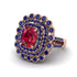 Sapphire Multi Halo Oval Engagement Ring - Caitlin No. 71
