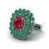Emerald Multi Halo Oval Engagement Ring - Caitlin No. 27 image 1