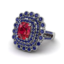 Sapphire Multi Halo Oval Engagement Ring - Caitlin No. 72 image 1