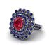 Sapphire Multi Halo Oval Engagement Ring - Caitlin No. 72