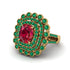 Emerald Multi Halo Oval Engagement Ring - Caitlin No. 25 image 1
