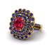 Sapphire Multi Halo Oval Engagement Ring - Caitlin No. 70