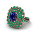 Emerald Multi Halo Oval Engagement Ring - Caitlin No. 29