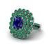 Emerald Multi Halo Oval Engagement Ring - Caitlin No. 30