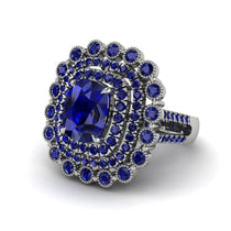 Sapphire Multi Halo Oval Engagement Ring - Caitlin No. 75 image 1