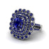 Sapphire Multi Halo Oval Engagement Ring - Caitlin No. 75