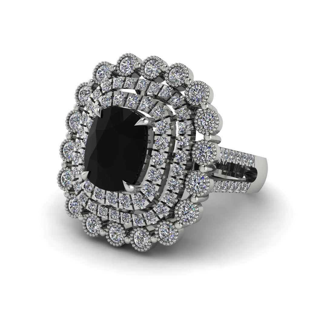 Diamond Multi Halo Oval Engagement Ring - Caitlin No. 9