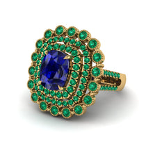 Emerald Multi Halo Oval Engagement Ring - Caitlin No. 28 image 1