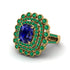Emerald Multi Halo Oval Engagement Ring - Caitlin No. 28
