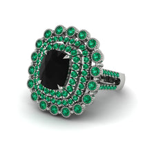 Emerald Multi Halo Oval Engagement Ring - Caitlin No. 24 image 1