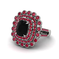 Ruby Multi Halo Oval Engagement Ring - Caitlin No. 54 image 1