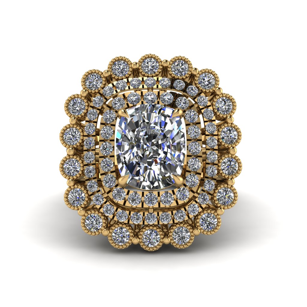Diamond Multi Halo Oval Engagement Ring - Caitlin No. 1