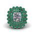 Emerald Multi Halo Oval Engagement Ring - Caitlin No. 18