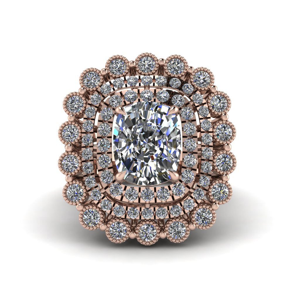 Diamond Multi Halo Oval Engagement Ring - Caitlin No. 2