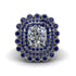 Sapphire Multi Halo Oval Engagement Ring - Caitlin No. 63