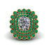 Emerald Multi Halo Oval Engagement Ring - Caitlin No. 16