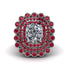 Ruby Multi Halo Oval Engagement Ring - Caitlin No. 48