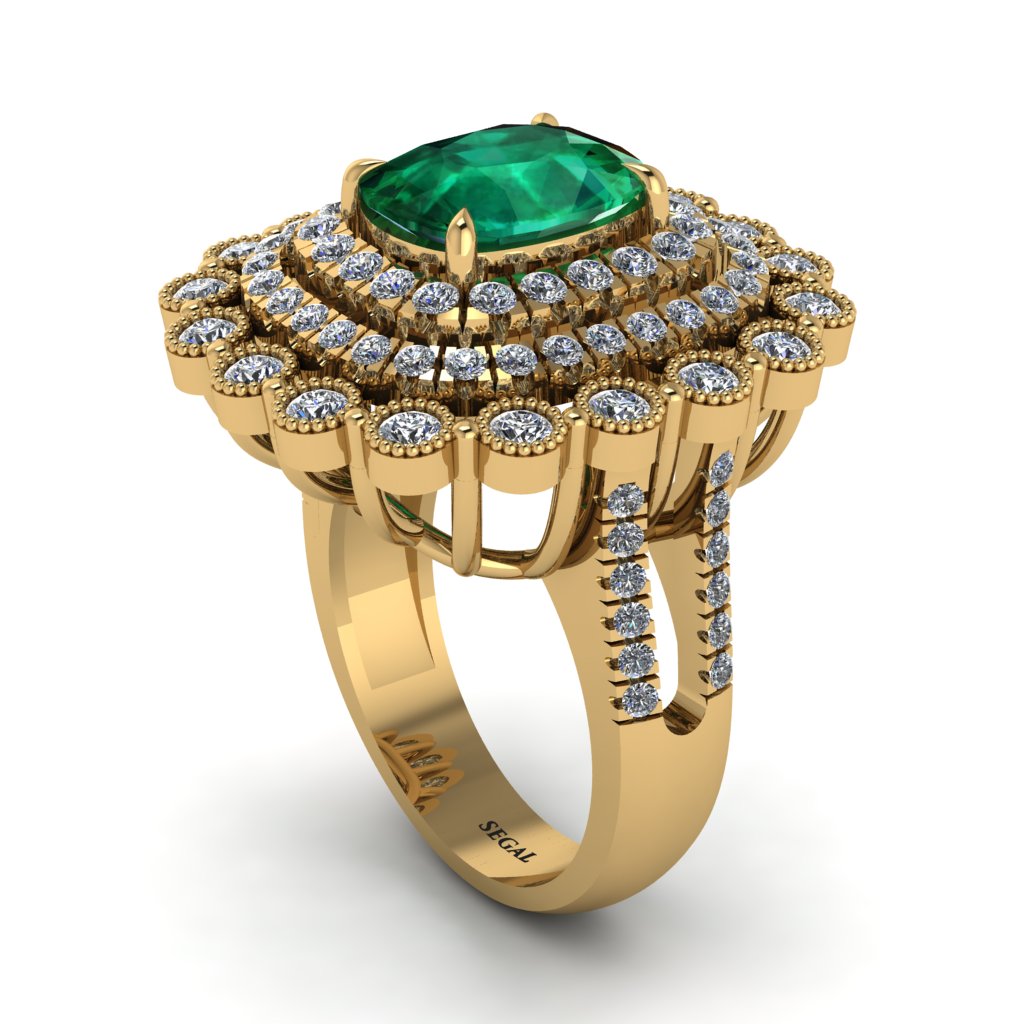 Diamond Multi Halo Oval Engagement Ring - Caitlin No. 4