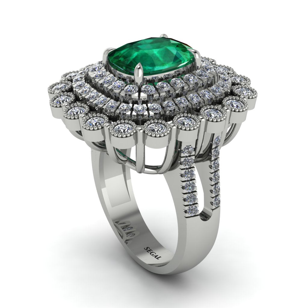 Diamond Multi Halo Oval Engagement Ring - Caitlin No. 6