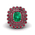 Ruby Multi Halo Oval Engagement Ring - Caitlin No. 51