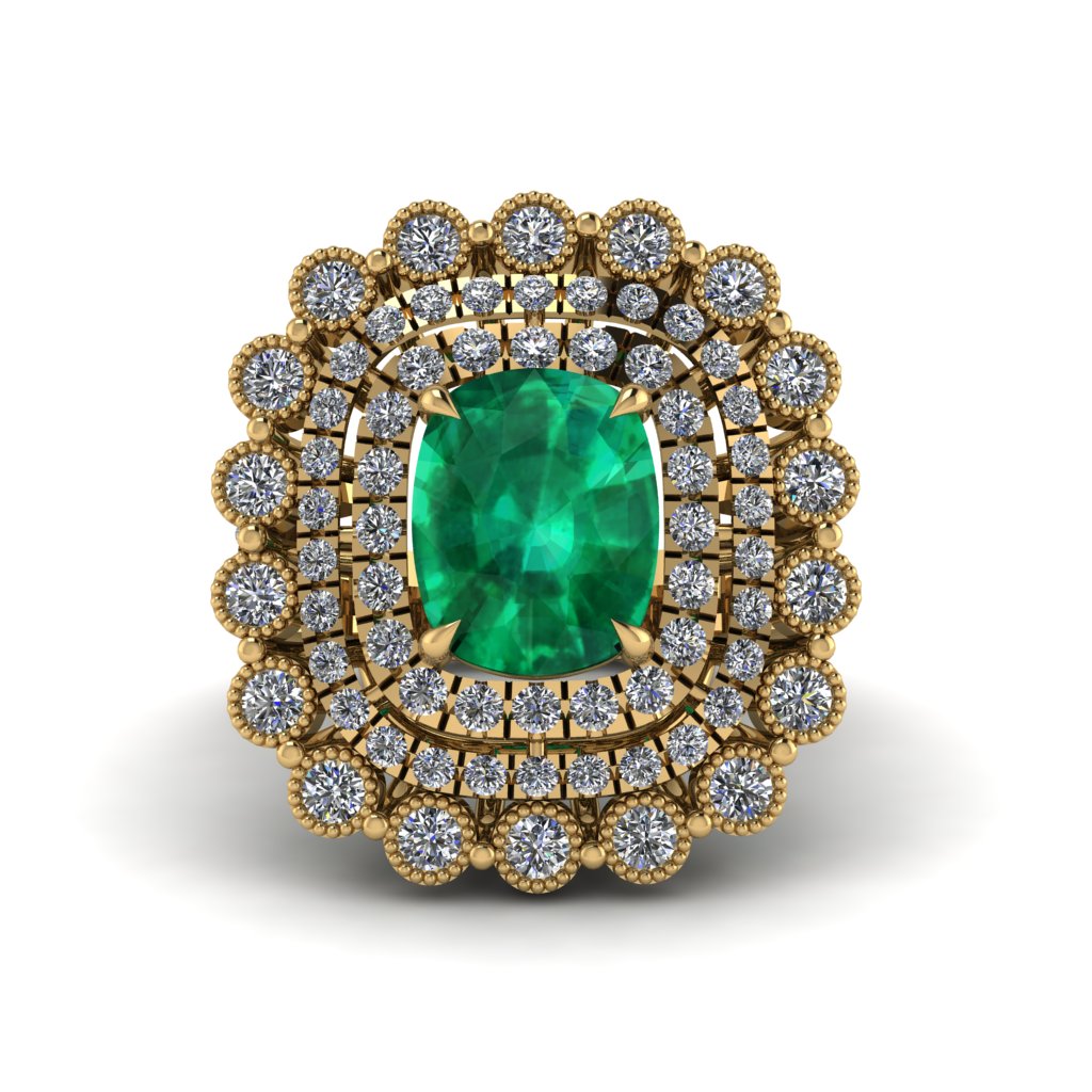 Diamond Multi Halo Oval Engagement Ring - Caitlin No. 4